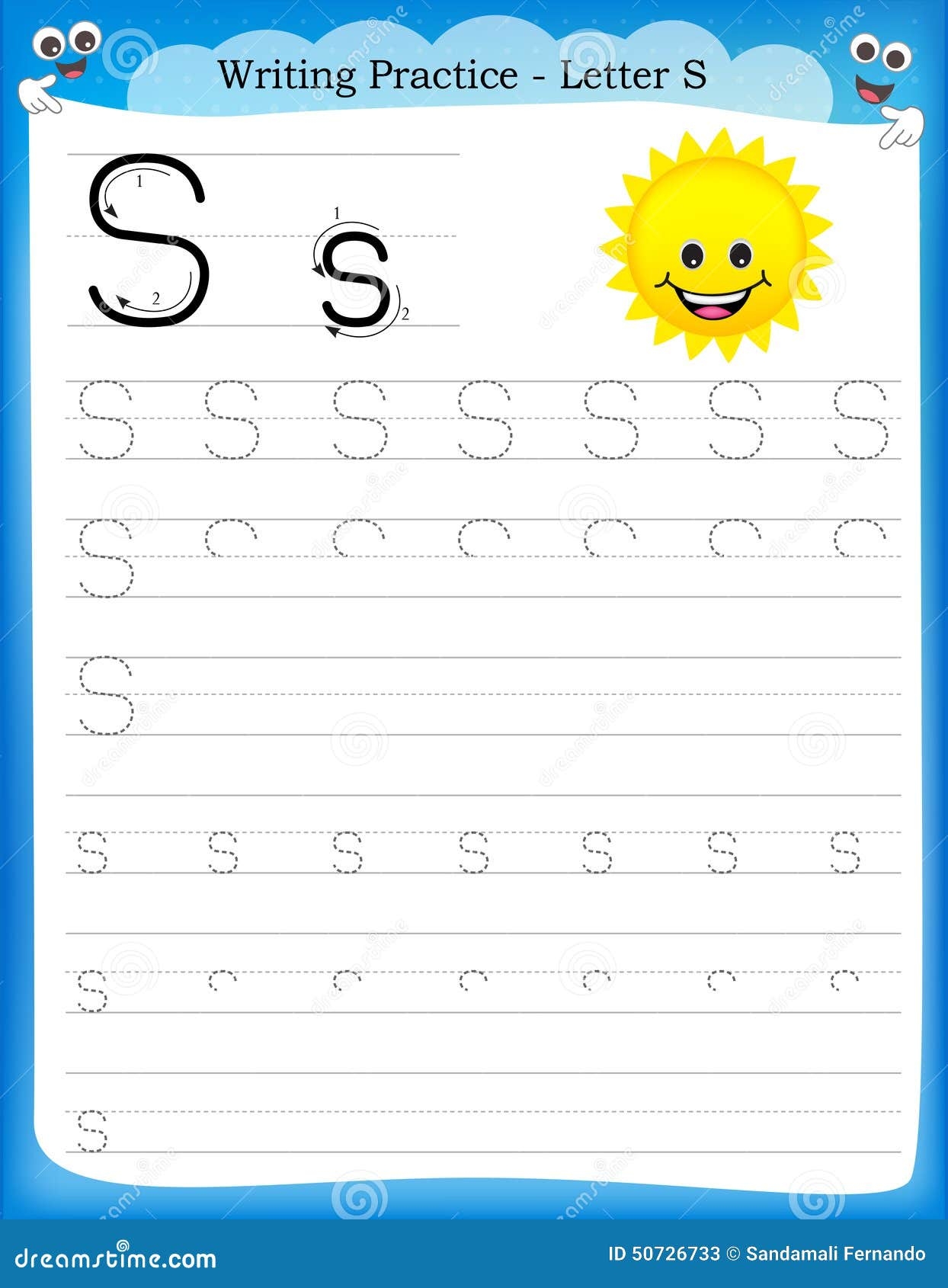 Writing Practice Letter S Stock Vector Illustration Of Practise 50726733 Writing Practice Letter S Stock Vector Illustration Of Practise 50726733