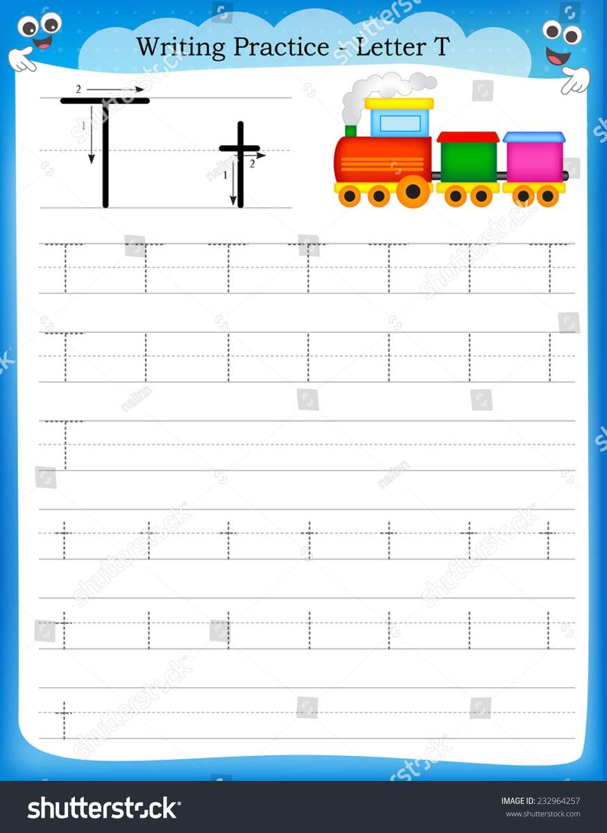 Writing Practice Letter T Printable Worksheet Stock Vector Royalty Free 232964257 Shutterstock Writing Practice Letter T Printable Worksheet Stock Vector Royalty Free 232964257 Shutterstock