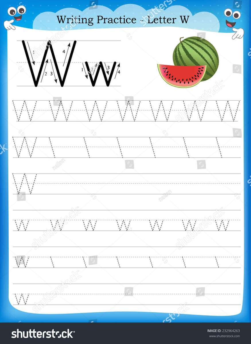 Tracing Letter W Worksheets For Preschool