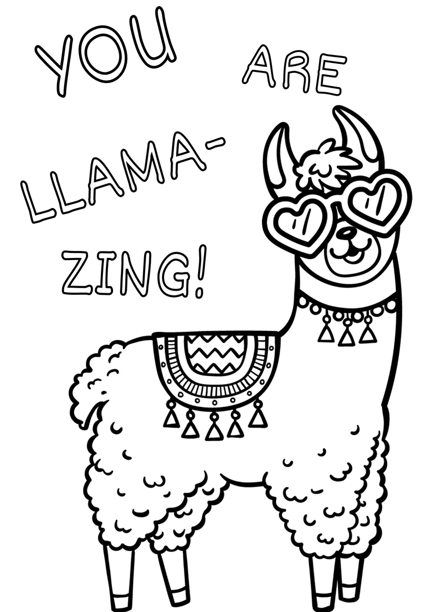 You Are LLama zing Valentines Day Free Worksheet